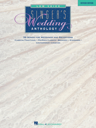 Book cover for Singer's Wedding Anthology - Revised Edition