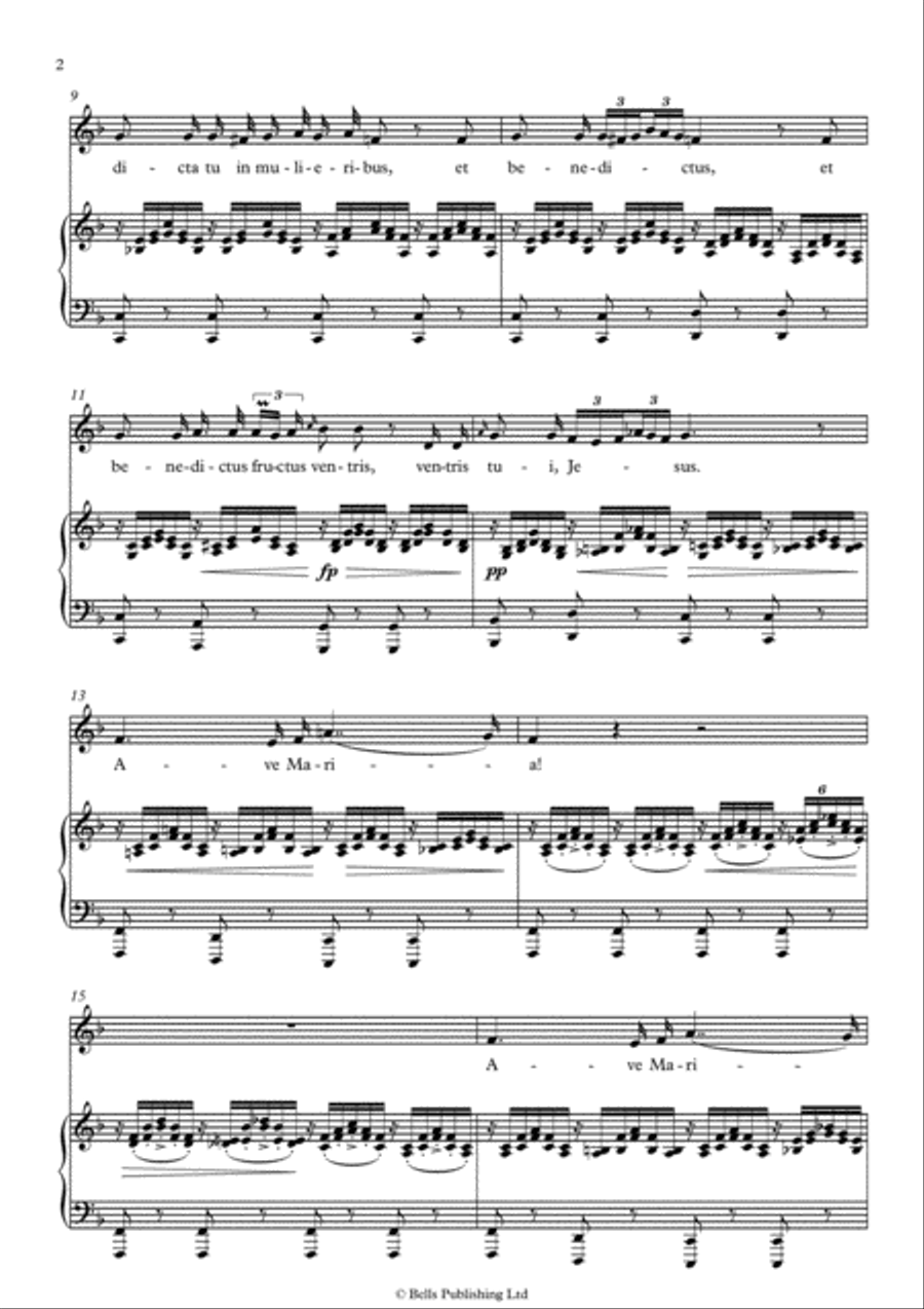 Ave Maria, Op. 52 No. 6 (Latin version) (F Major) Voice Solo scores gallery preview page 2