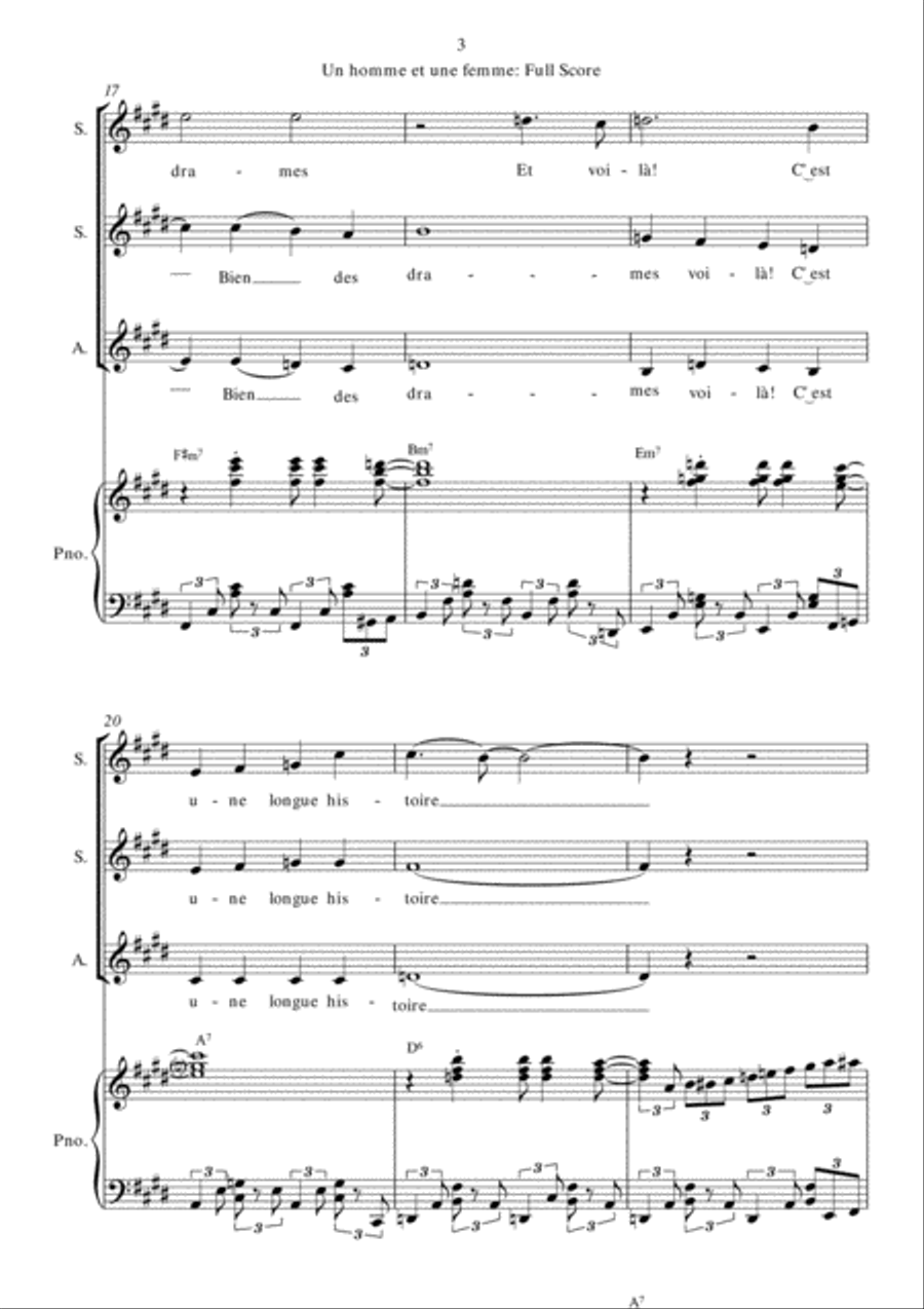 Un Homme Et Une Femme SSA scores gallery preview page 4