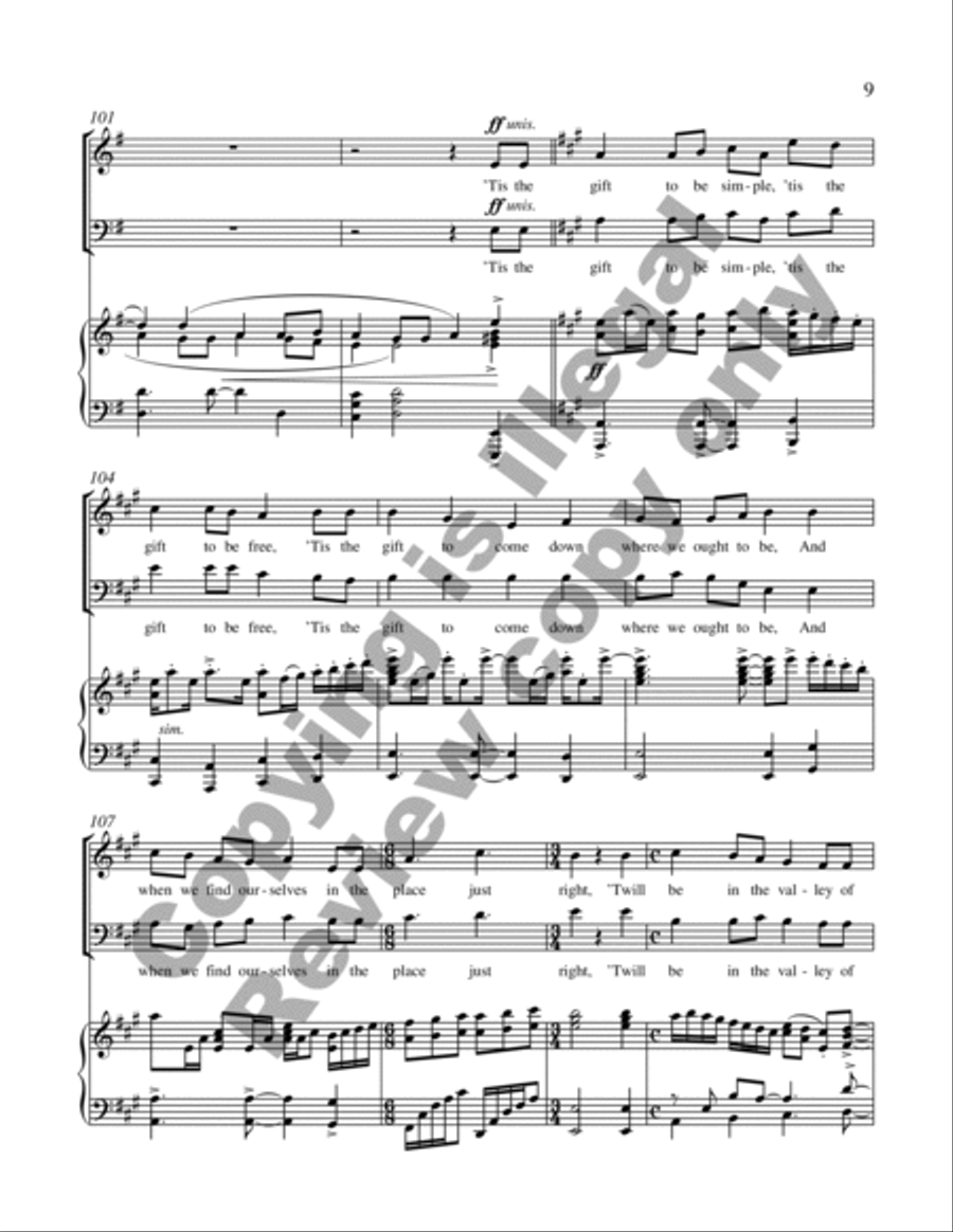Simple Gifts Simple Gifts 4-Part scores gallery preview page 16