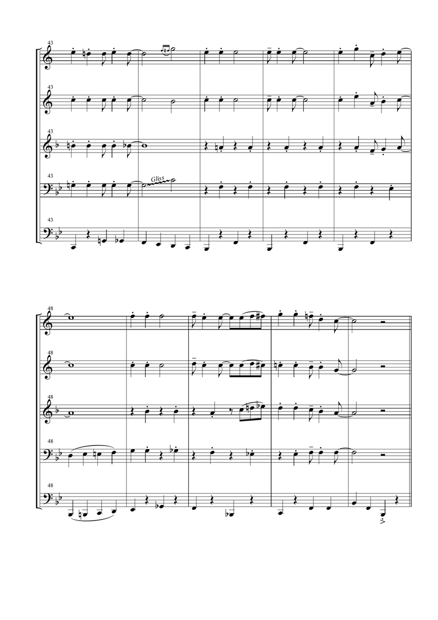 Jingle Bells for Brass Quintet Brass Quintet scores gallery preview page 5