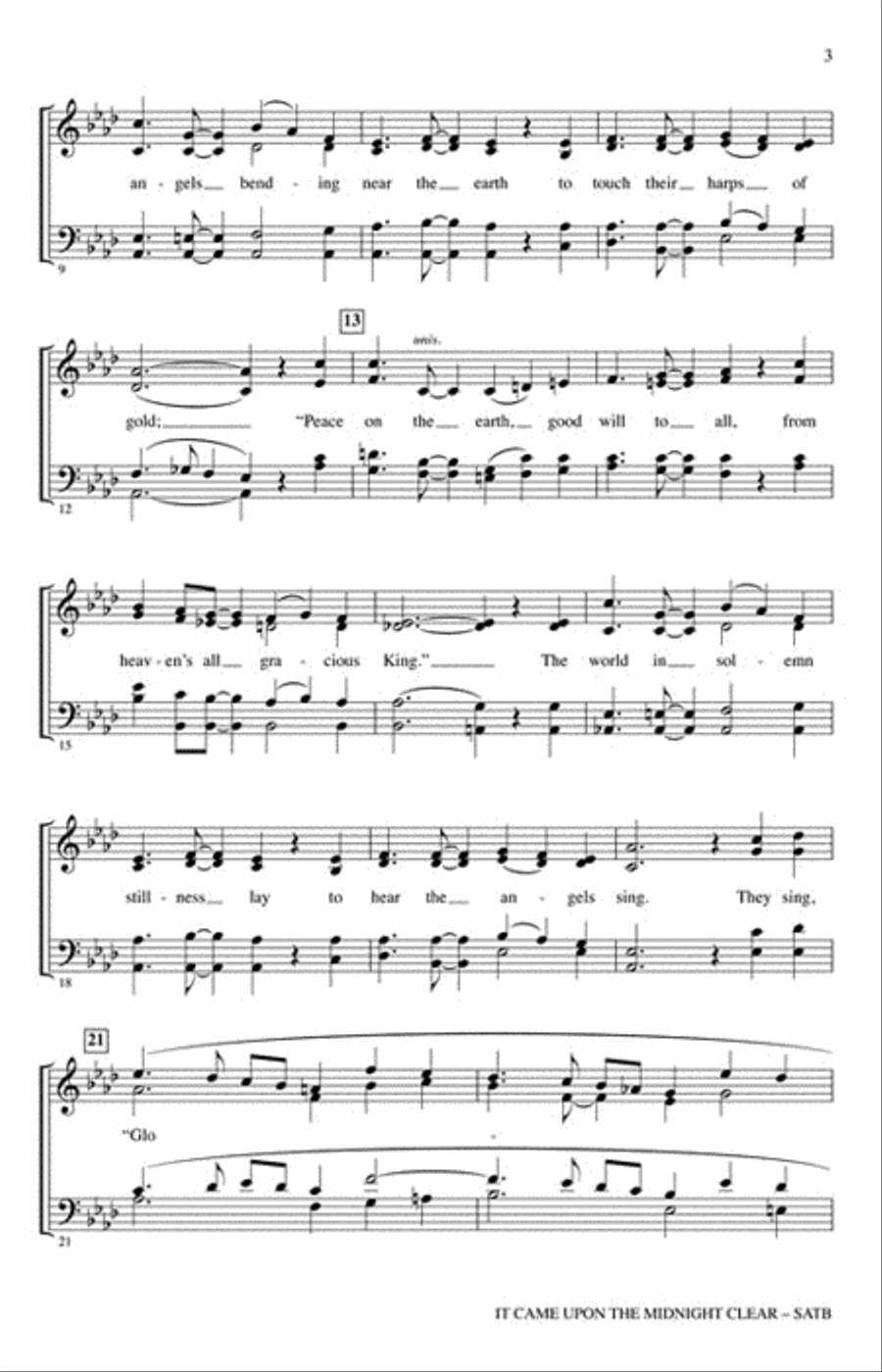 It Came Upon the Midnight Clear 4-Part scores gallery preview page 3