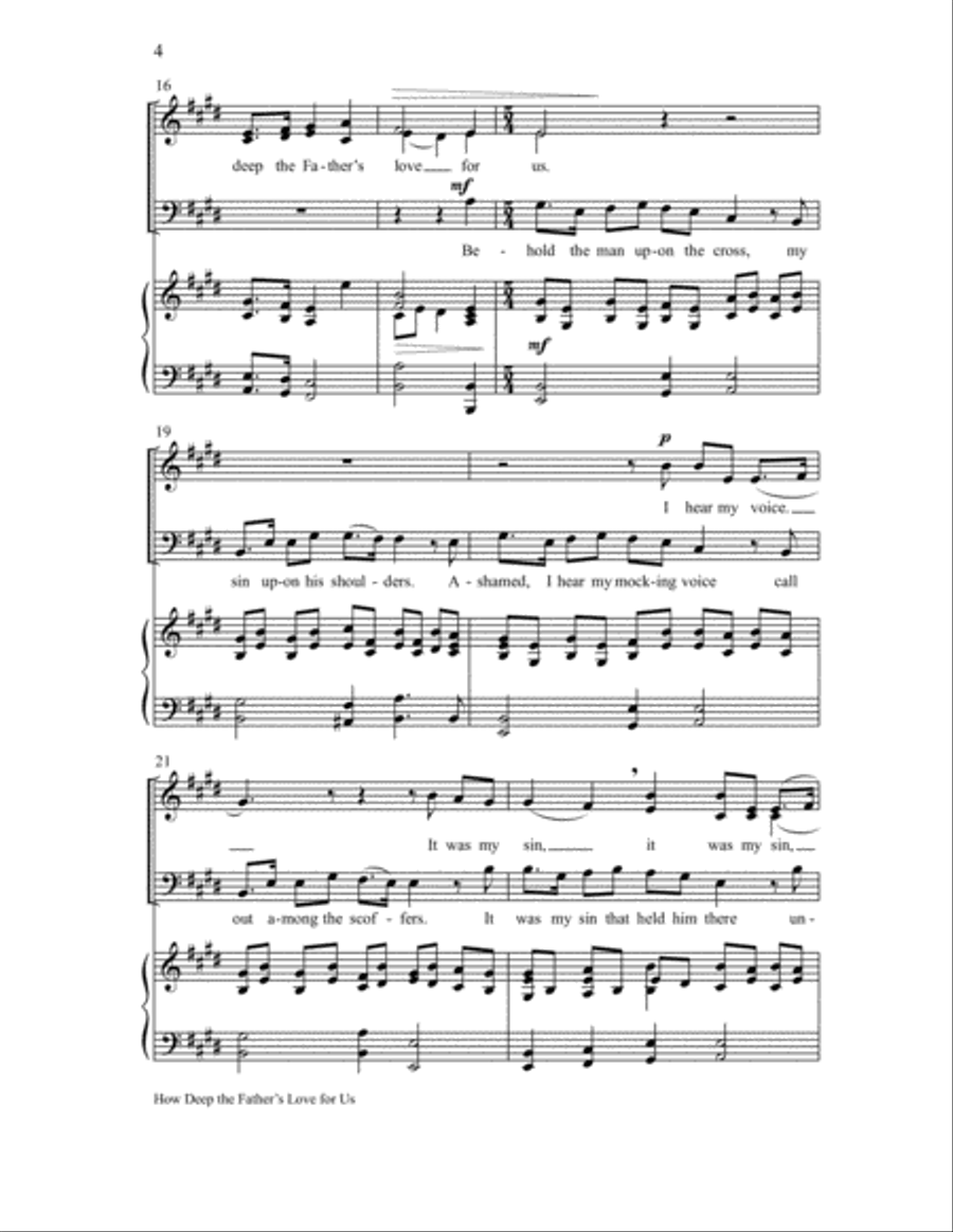 How Deep the Father's Love for Us 3-Part scores gallery preview page 4