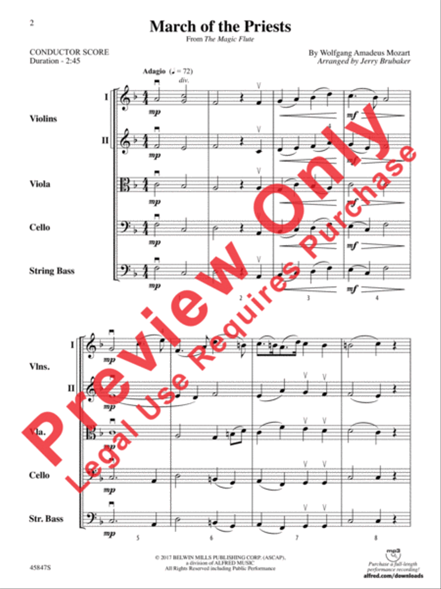 March of the Priests String Orchestra scores gallery preview page 2