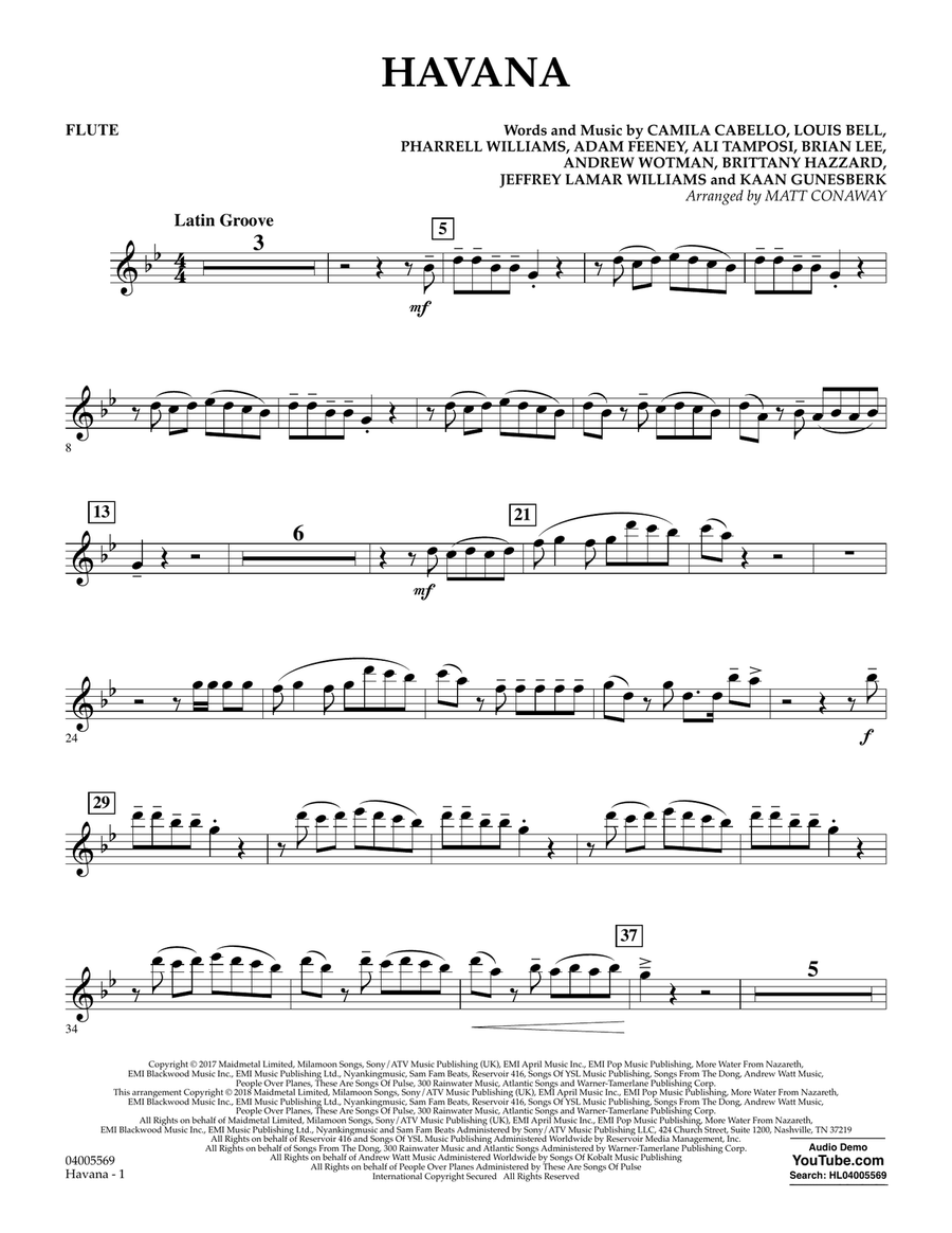 Havana - Flute Concert Band scores gallery preview page 1