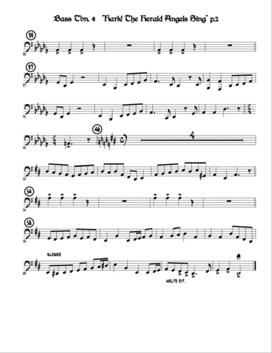 Hark, the Herald Angels Sing Brass Ensemble scores gallery preview page 4