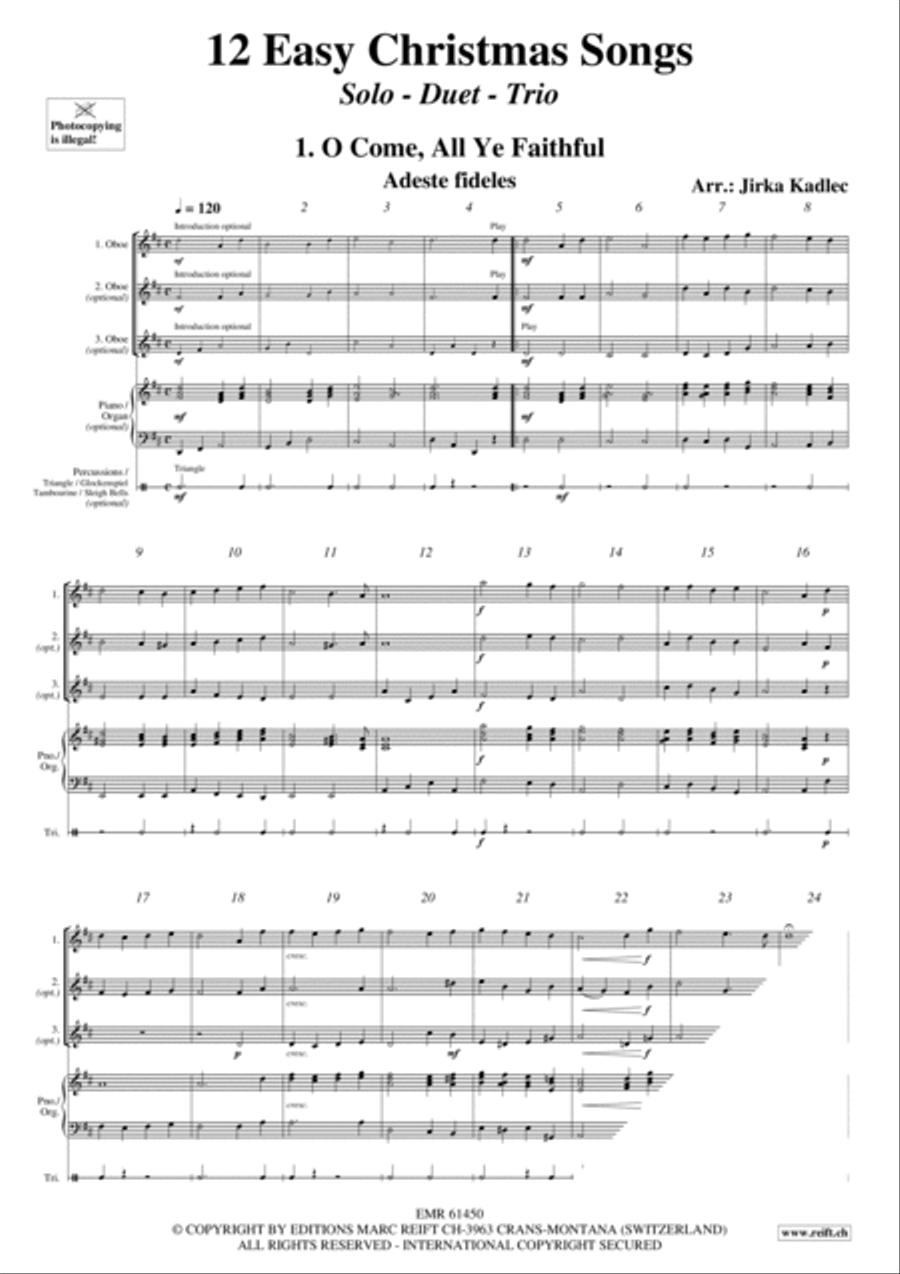 12 Easy Christmas Songs 12 Easy Christmas Songs Woodwind Duet scores gallery preview page 3