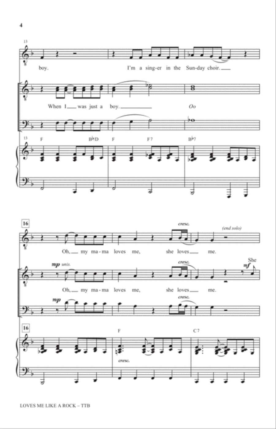 Loves Me Like A Rock (arr. Greg Gilpin) TTBB scores gallery preview page 3