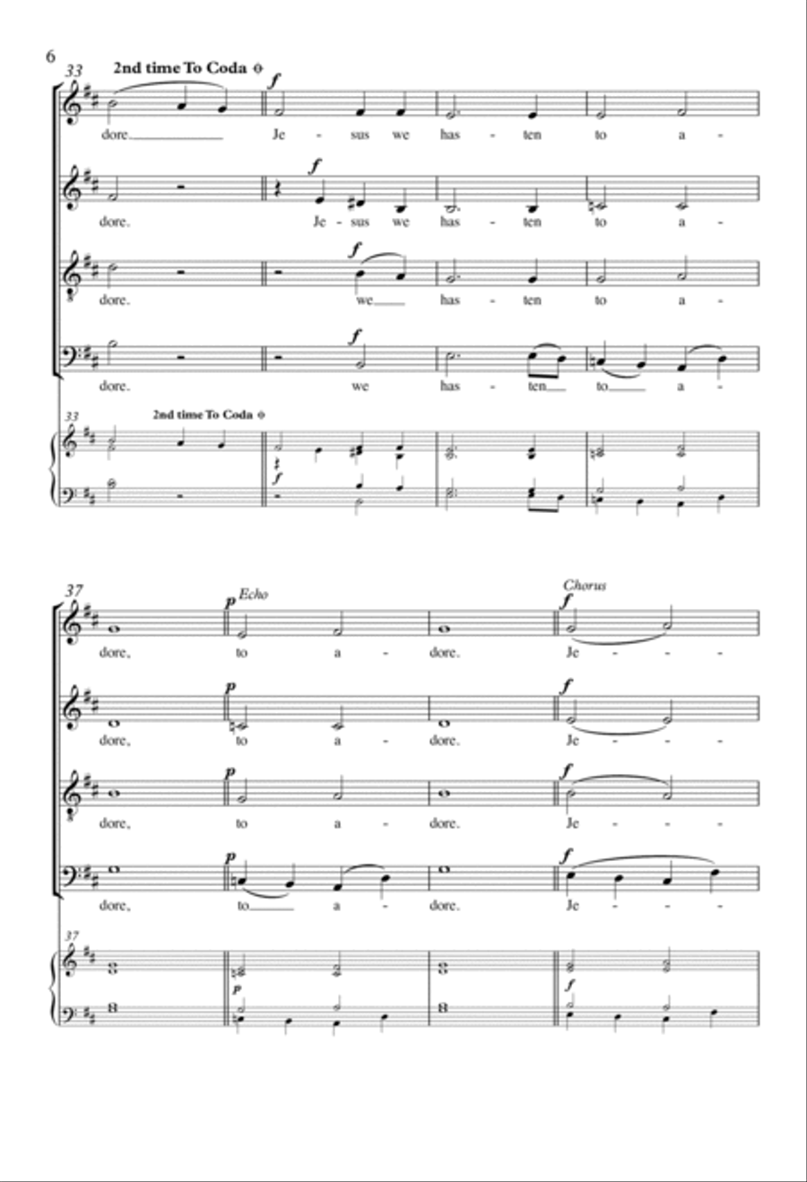 While Shepherds Watch Their Flocks by Nights 4-Part scores gallery preview page 4