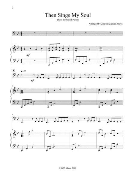 Then Sings My Soul - Tuba Solo and Piano image number null