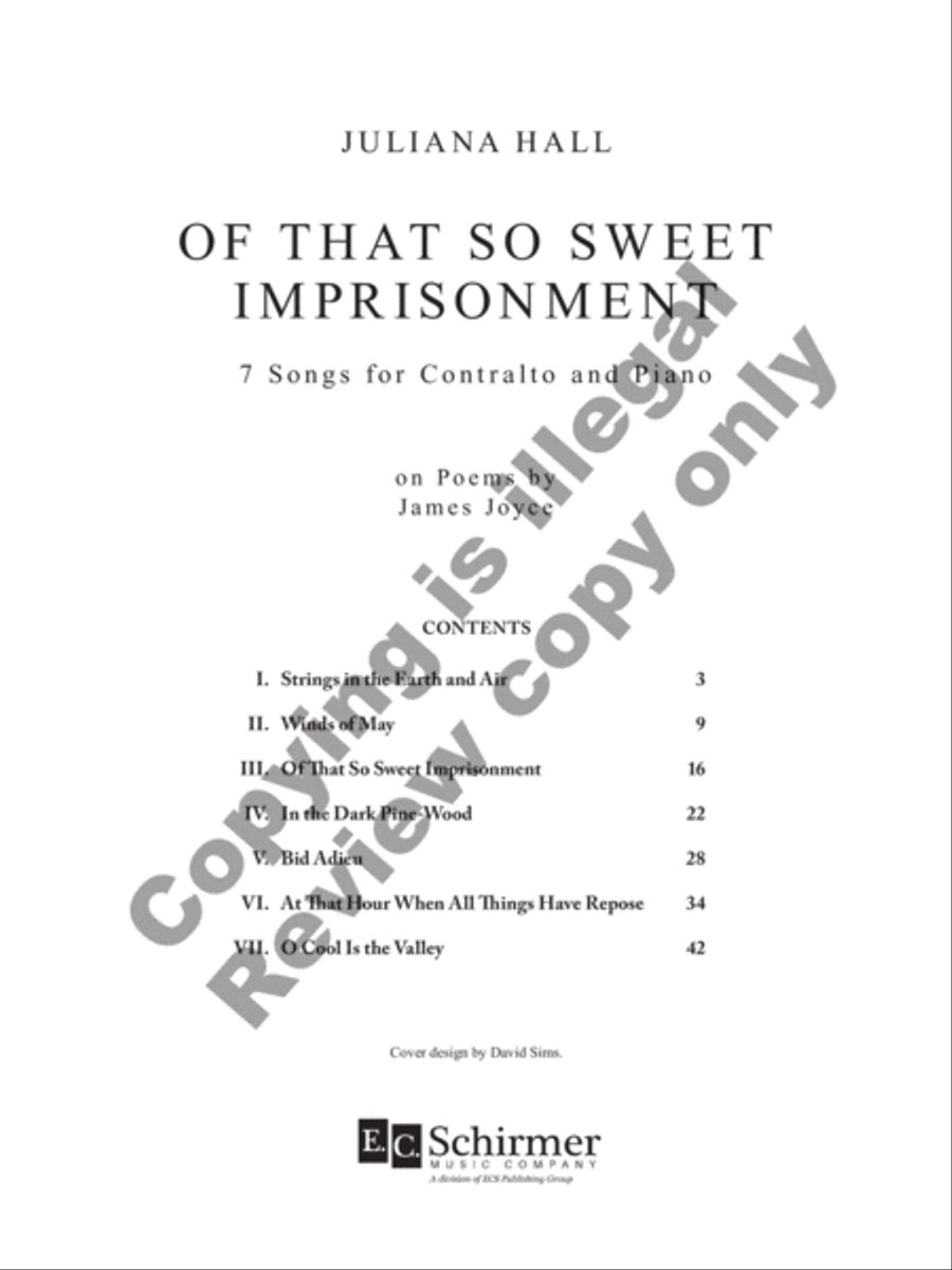 Of That So Sweet Imprisonment Voice Solo scores gallery preview page 3