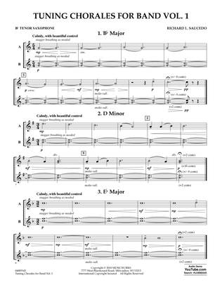 Tuning Chorales for Band - Bb Tenor Saxophone