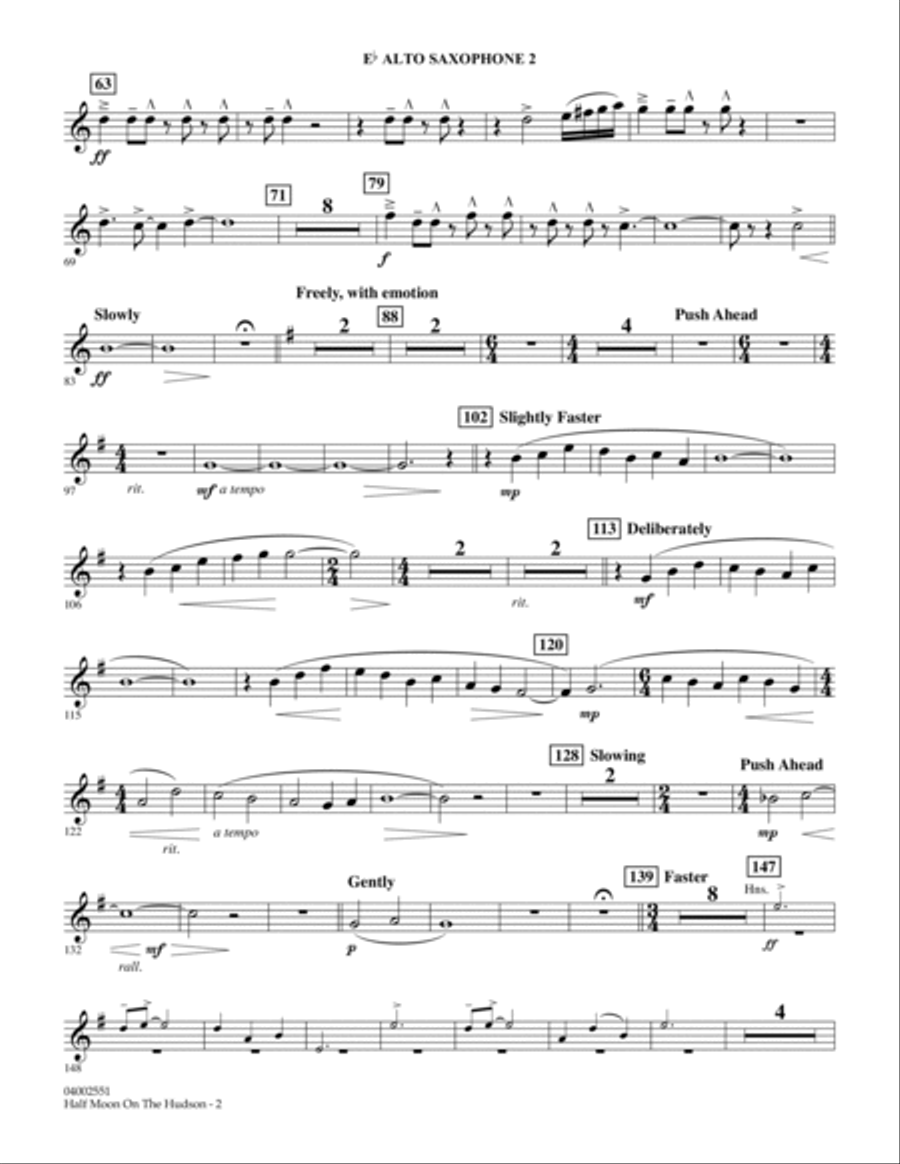 Half Moon On The Hudson - Eb Alto Saxophone 2 Alto Saxophone scores gallery preview page 2