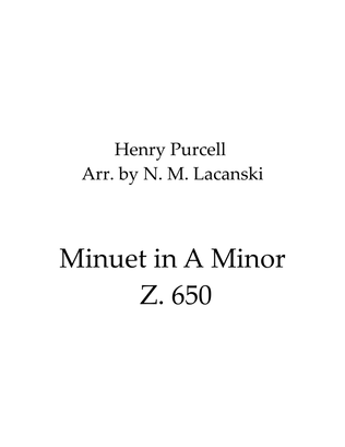 Book cover for Minuet in A Minor Z. 650