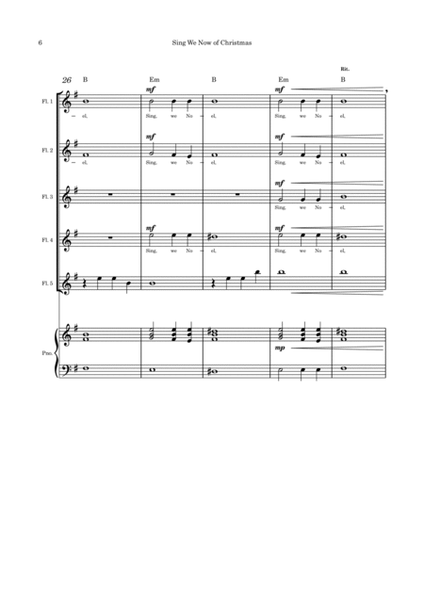 Sing We Now of Christmas - Flute quintet and Piano image number null