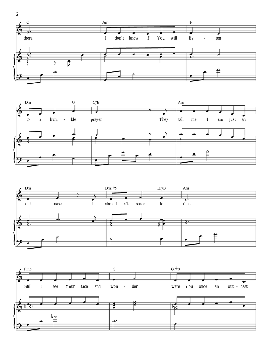 God Help The Outcasts (from The Hunchback Of Notre Dame) Piano, Vocal scores gallery preview page 2