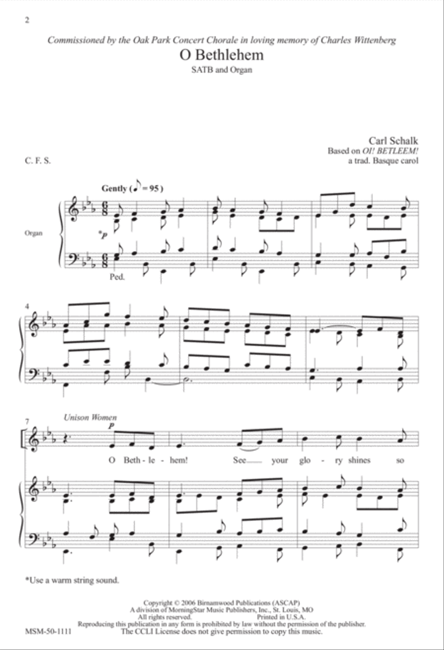 O Bethlehem 4-Part scores gallery preview page 2