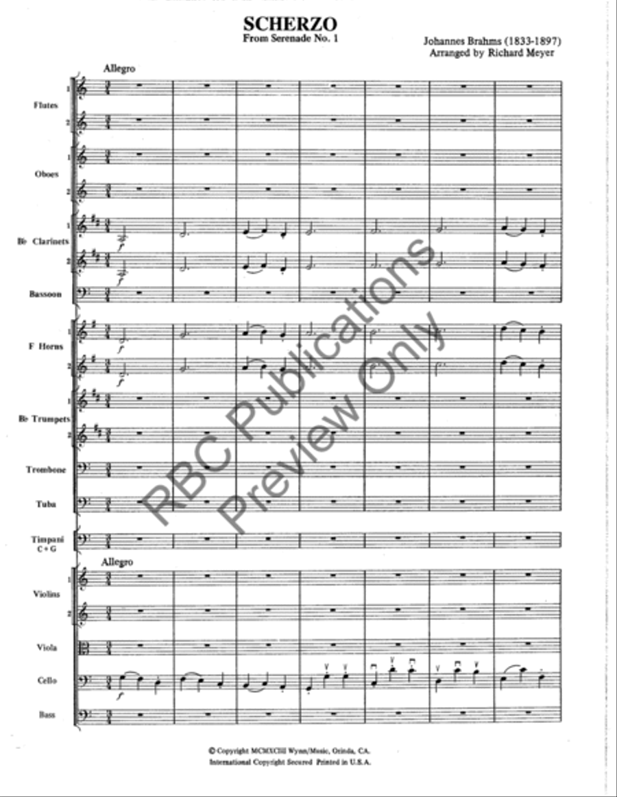 Scherzo From Serenade No. 1 (Score) Full Orchestra scores gallery preview page 4
