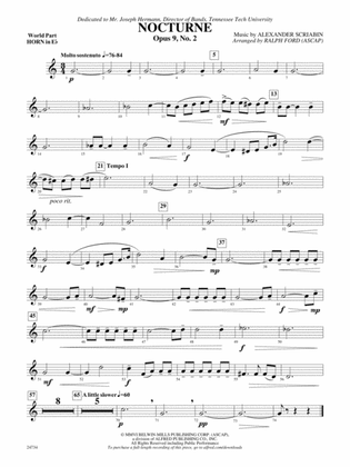Nocturne (Opus 9, No. 2): (wp) 1st Horn in E-flat