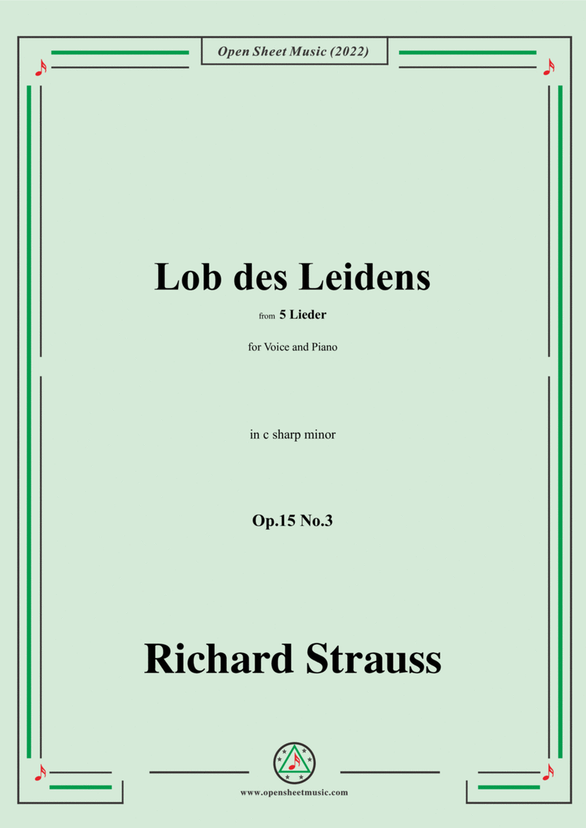 Richard Strauss-Lob des Leidens,in c sharp minor,Op.15 No.3 image number null