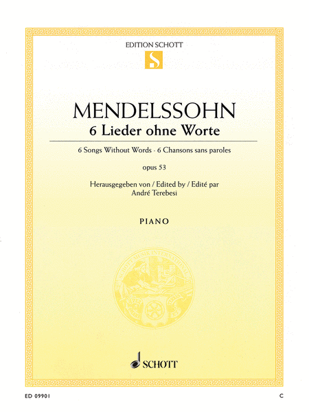 Mendelssohn : 6 Songs Without Words Op. 53 Piano Solo