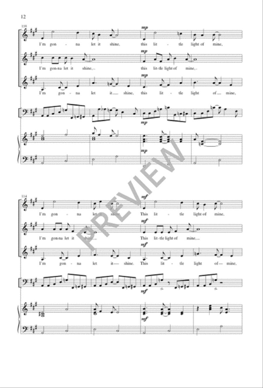 This Little Light of Mine SSA scores gallery preview page 12