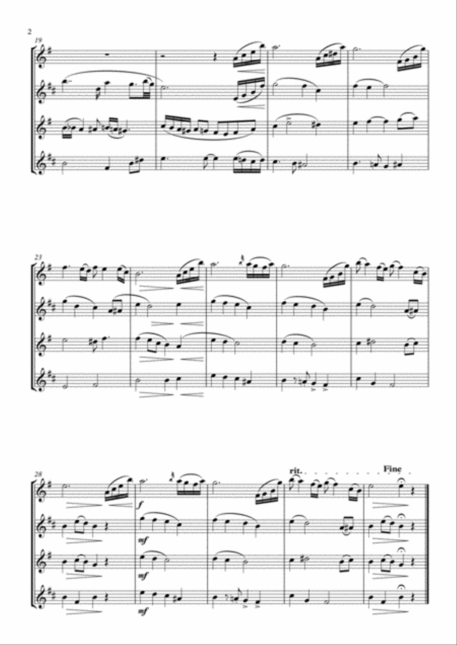 Farewell - Ballad - Saxophone Quartet Saxophone Quartet scores gallery preview page 2