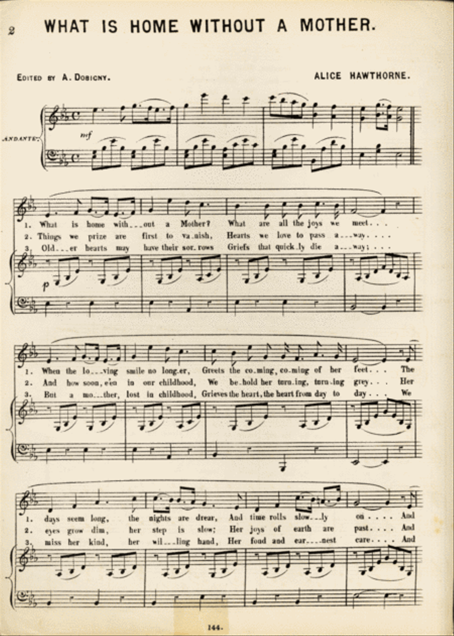 What is Home Without a Mother. Popular Song and Chorus Choir scores gallery preview page 2