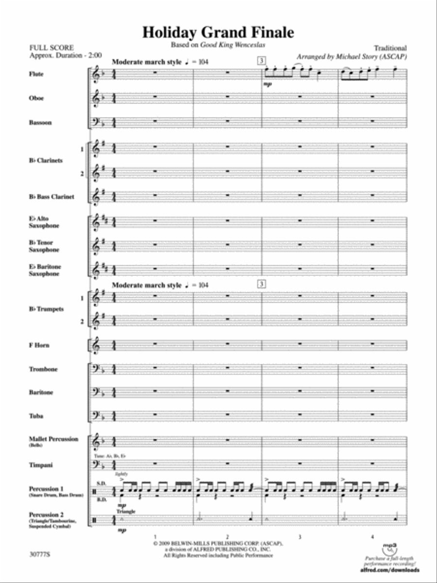 Holiday Grand Finale (Based on Good King Wenceslas) Concert Band scores gallery preview page 2