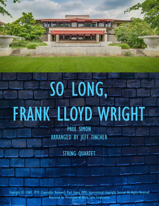 So Long, Frank Lloyd Wright