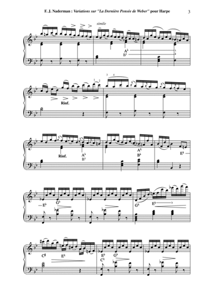 F. J. NADERMAN Variations sur La Dernière Pensée de Weber for solo harp