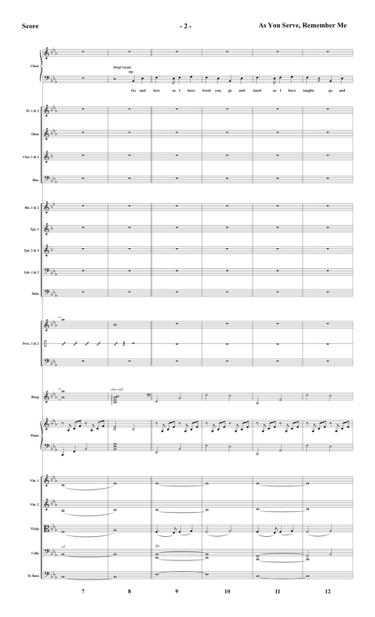 As You Serve, Remember Me - Downloadable Orchestral Score and Parts