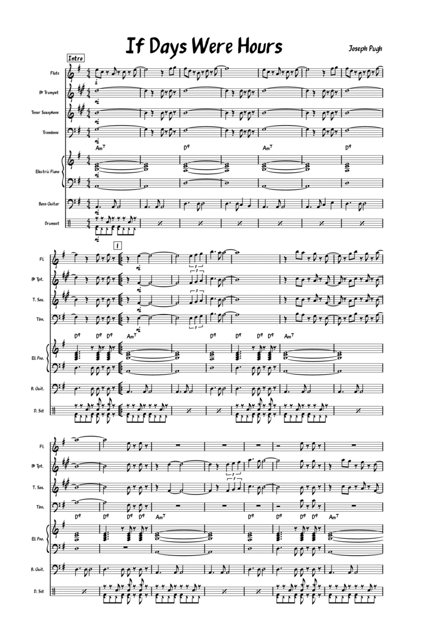 If Days Were Hours Jazz Ensemble scores gallery preview page 1