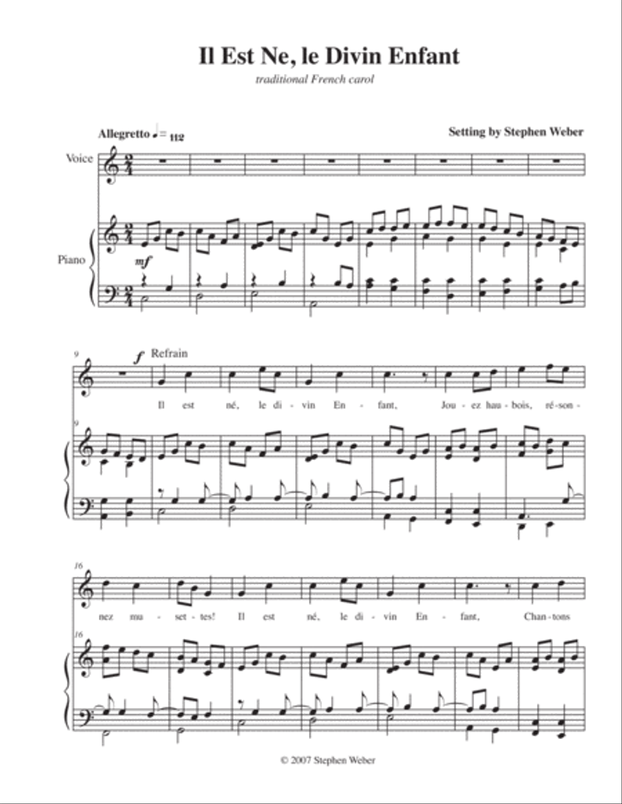 Two Christmas Song Settings for Tenor and Piano image number null