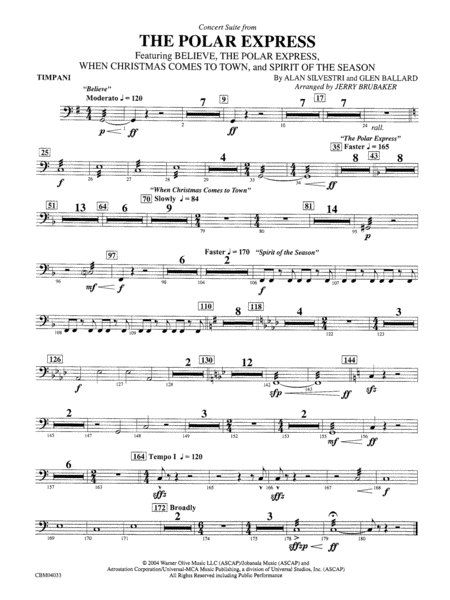 The Polar Express, Concert Suite from: Timpani