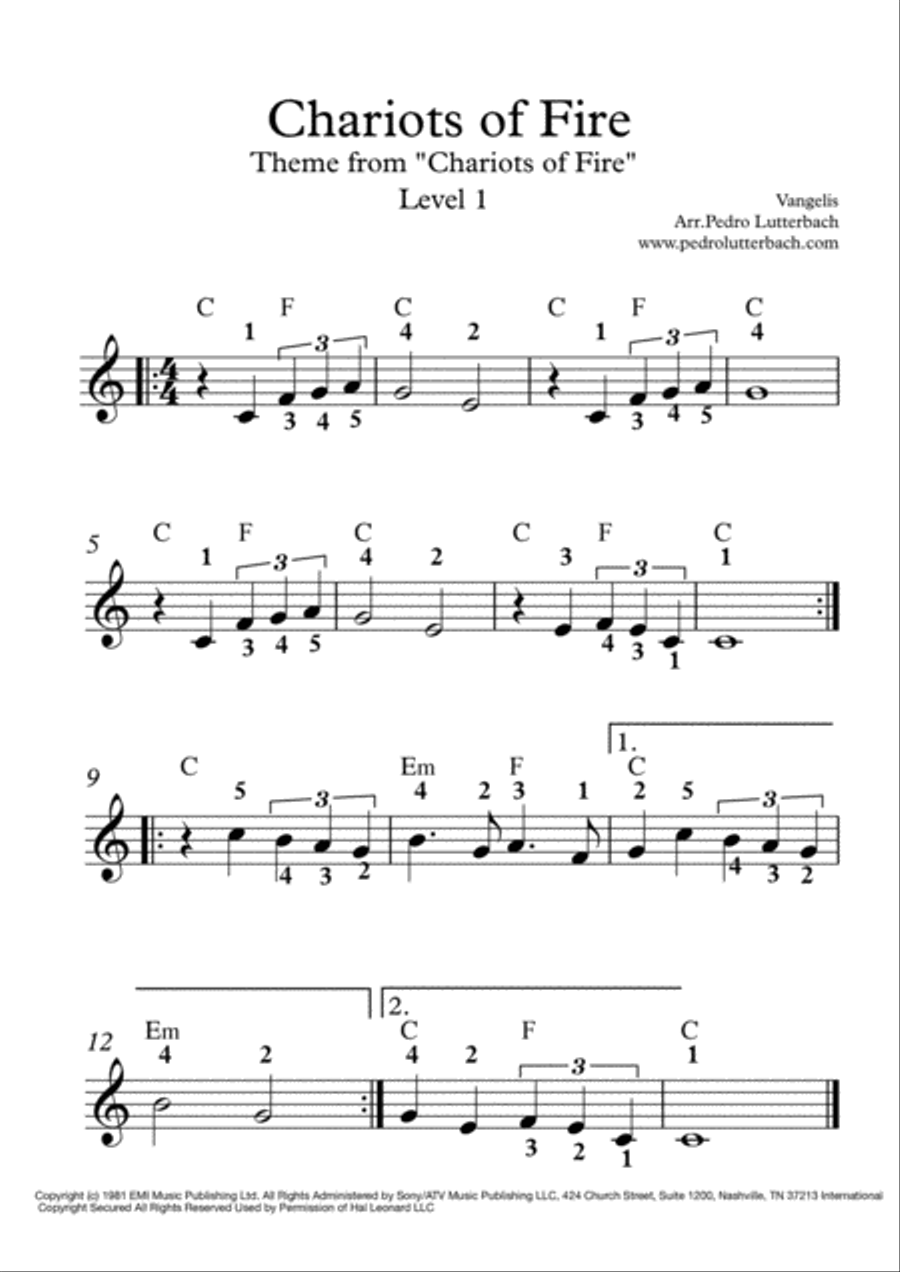 Chariots Of Fire from the Feature Film CHARIOTS OF FIRE Small Ensemble scores gallery preview page 1