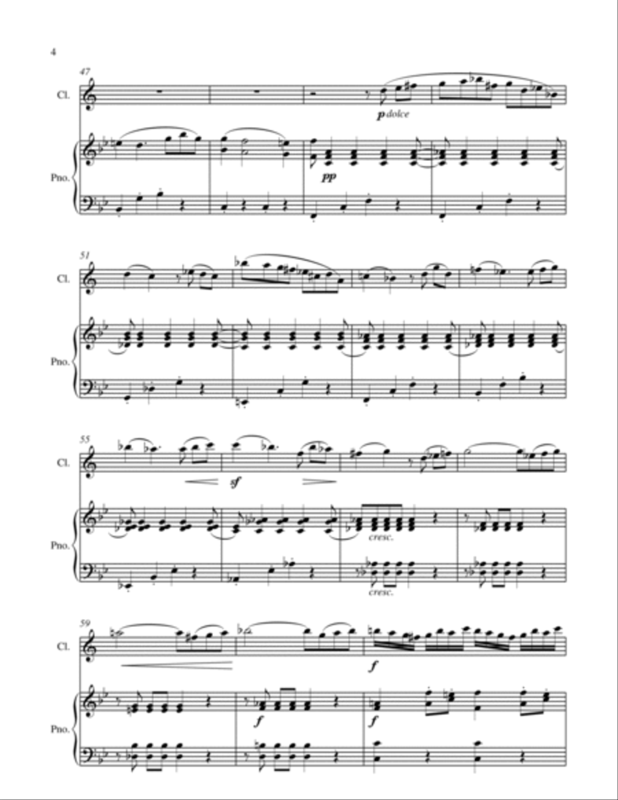 From Clarinet Quintet KV 581 - W.A.Mozart - For Bb Clarinet and Piano B-Flat Clarinet scores gallery preview page 5