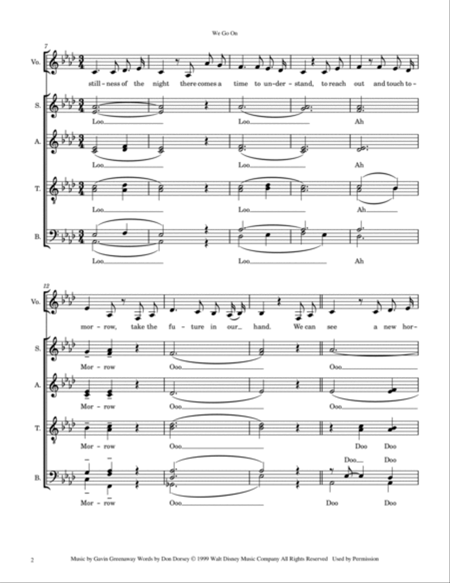 We Go On We Go On 4-Part scores gallery preview page 2