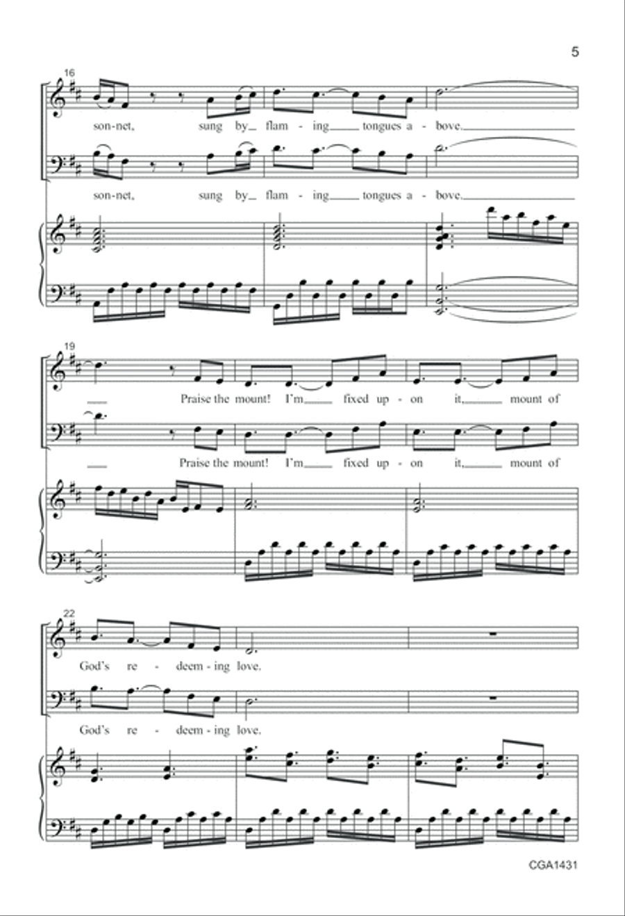 Come, Thou Fount of Every Blessing 3-Part scores gallery preview page 4