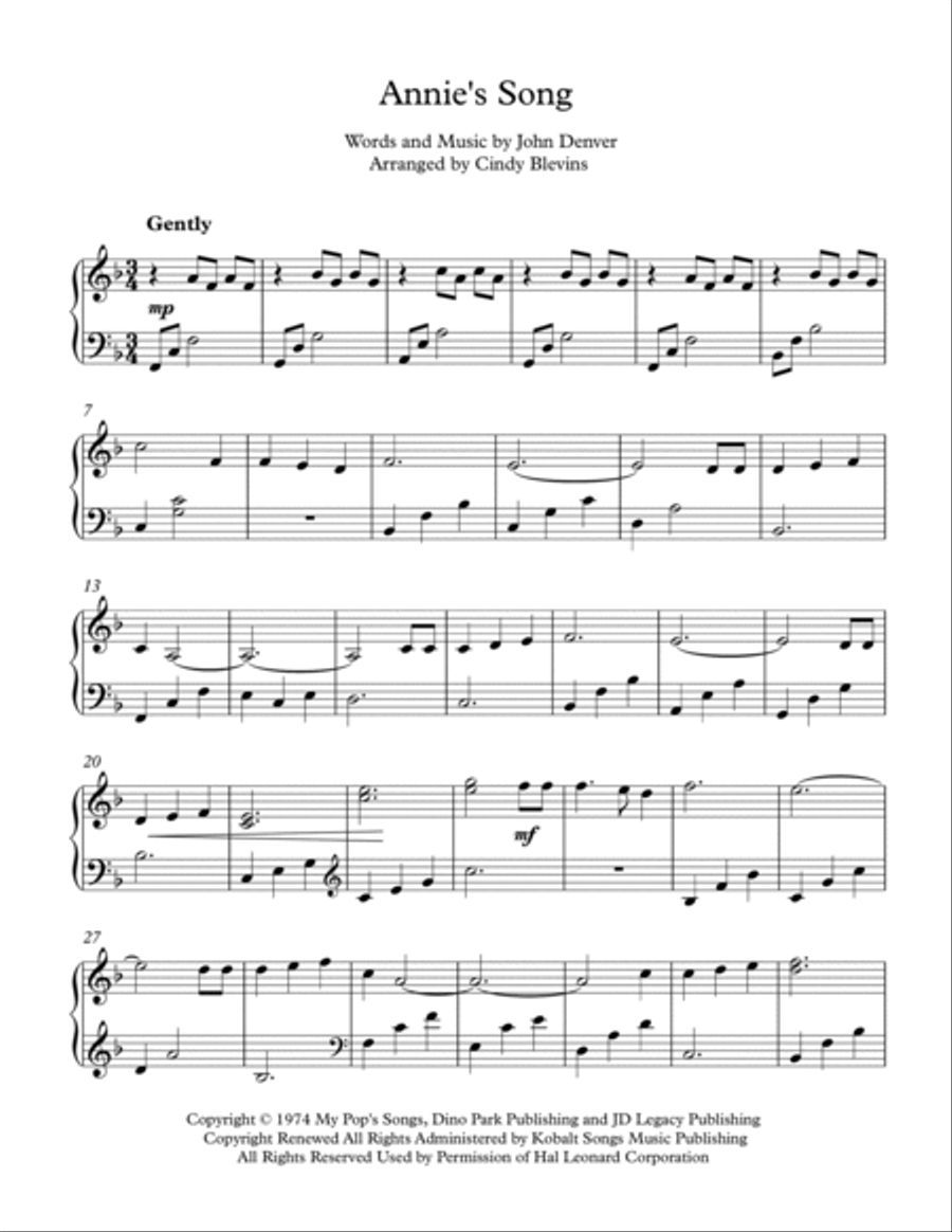 Annie's Song Harp scores gallery preview page 2