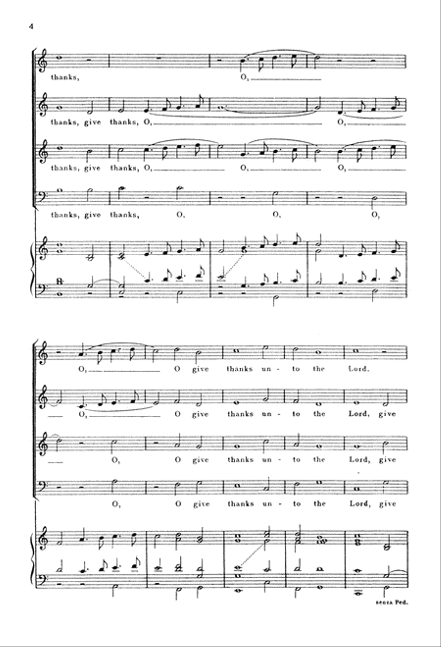 O Give Thanks Unto the Lord 4-Part scores gallery preview page 5
