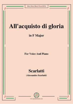Scarlatti-All'acquisto di gloria,from 'Tigrane',in F Major,for Voice and Piano