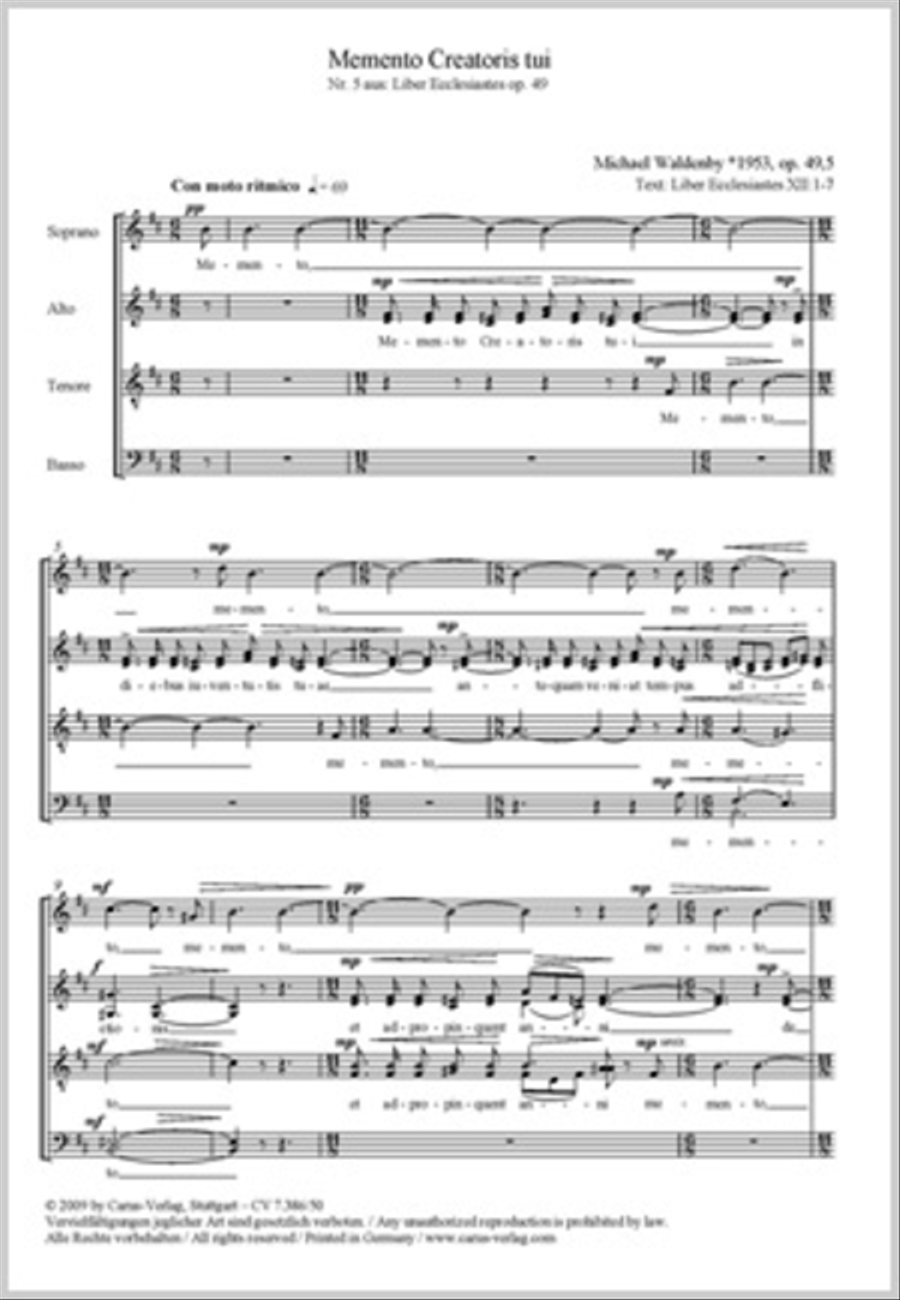 Memento Creatoris tui SSAATTBB scores gallery preview page 1