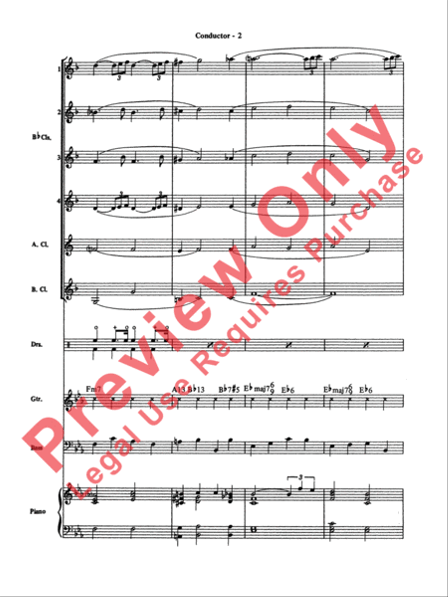 Moonlight Serenade Clarinet Choir scores gallery preview page 3
