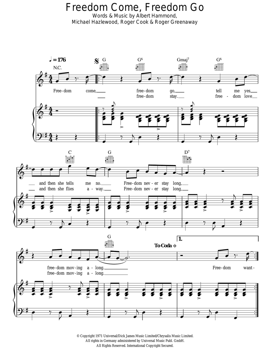 Freedom Come, Freedom Go Acoustic Guitar scores gallery preview page 1