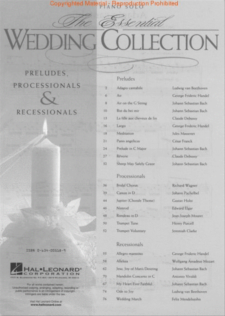 The Essential Wedding Collection Piano Solo scores gallery preview page 2