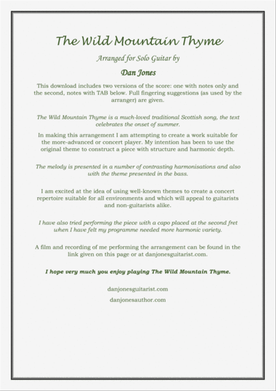 The Wild Mountain Thyme Acoustic Guitar scores gallery preview page 2