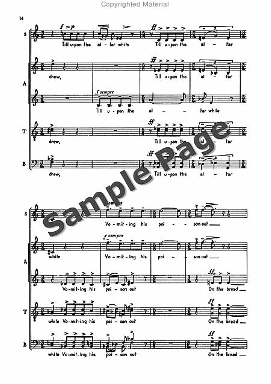 Poems 5 & An Epigram Of Wm. Blake 4-Part scores gallery preview page 15