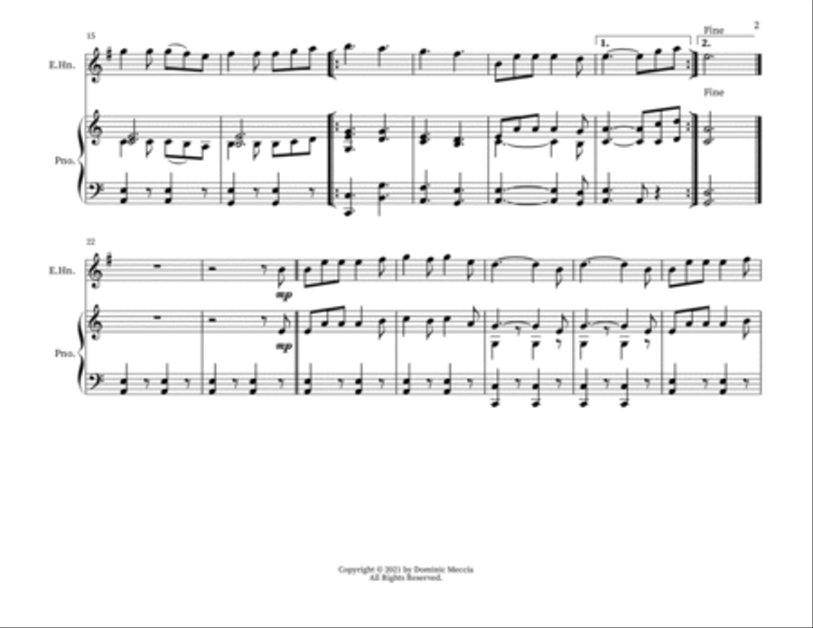 When Johnny Comes Marching Home English Horn scores gallery preview page 2
