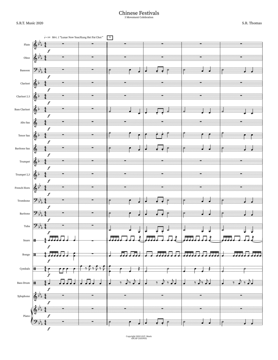 Chinese Festivals Chinese Festivals Concert Band scores gallery preview page 1